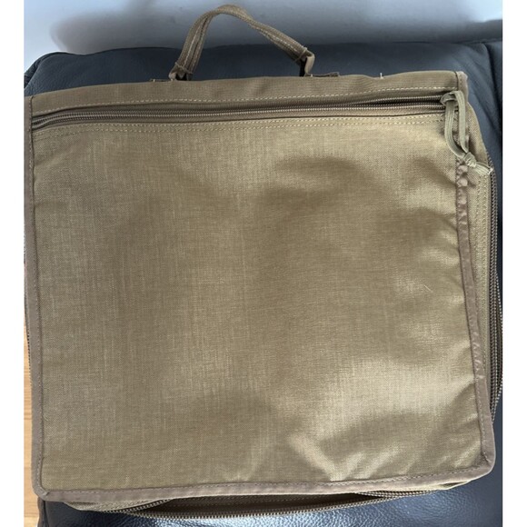 Tactical Notebook Cover with Zip Closure Large Sz  13" x 14" Army Green Pockets - Picture 6 of 7